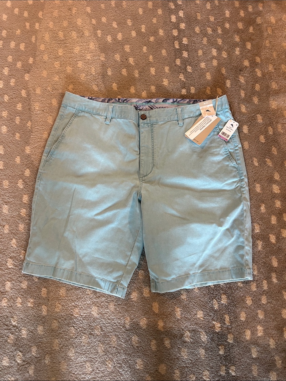 Men’s Tommy Bahama Light Blue Flat Front Chino Shorts